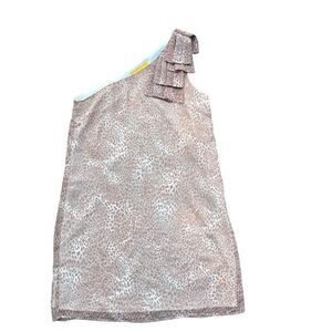 Walter Baker One-Shoulder Animal Print Dress M Pink Ruffle Party/Cocktail